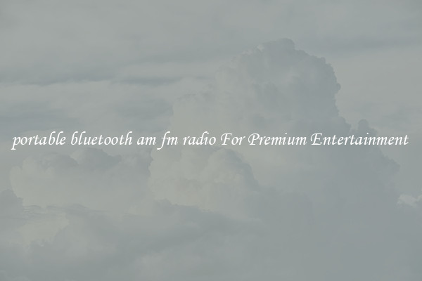 portable bluetooth am fm radio For Premium Entertainment 