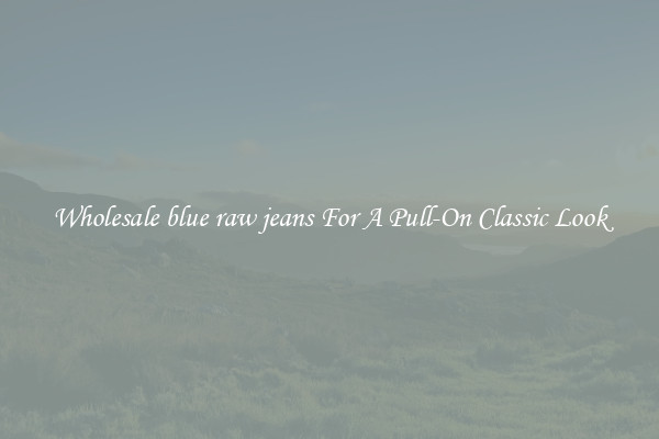 Wholesale blue raw jeans For A Pull-On Classic Look