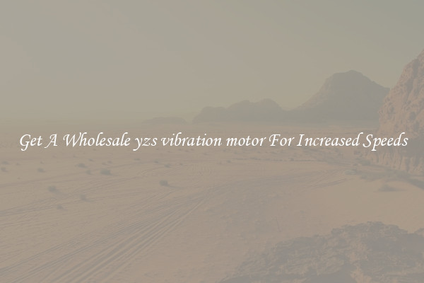 Get A Wholesale yzs vibration motor For Increased Speeds