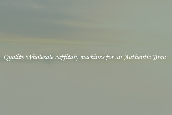 Quality Wholesale caffitaly machines for an Authentic Brew 