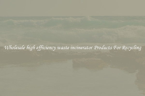 Wholesale high efficiency waste incinerator Products For Recycling