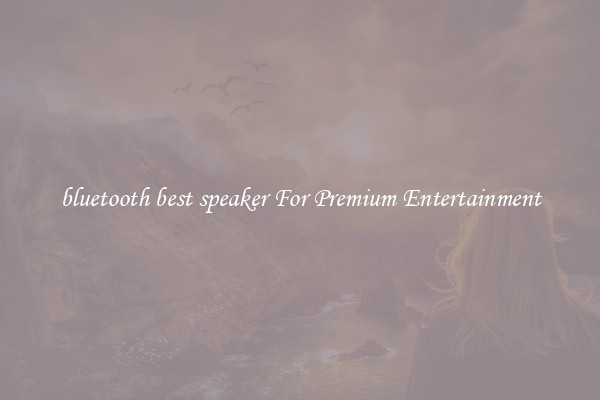 bluetooth best speaker For Premium Entertainment