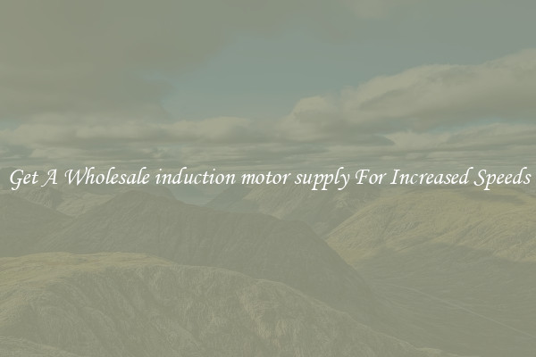 Get A Wholesale induction motor supply For Increased Speeds