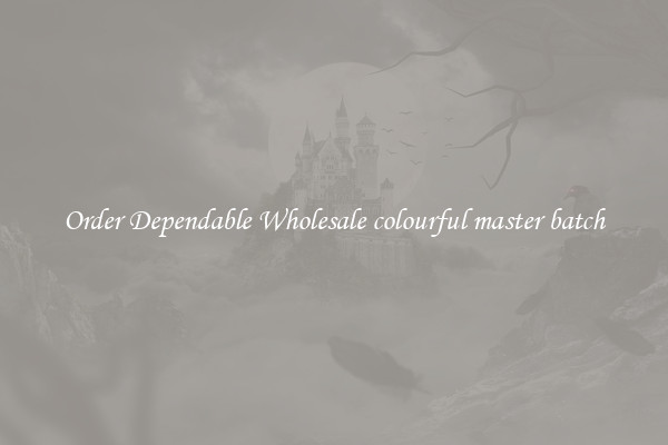 Order Dependable Wholesale colourful master batch